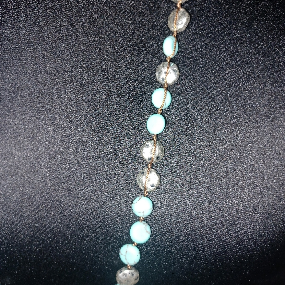16" Bronze and turquoise necklace, very heavy material. - Picture 2 of 6